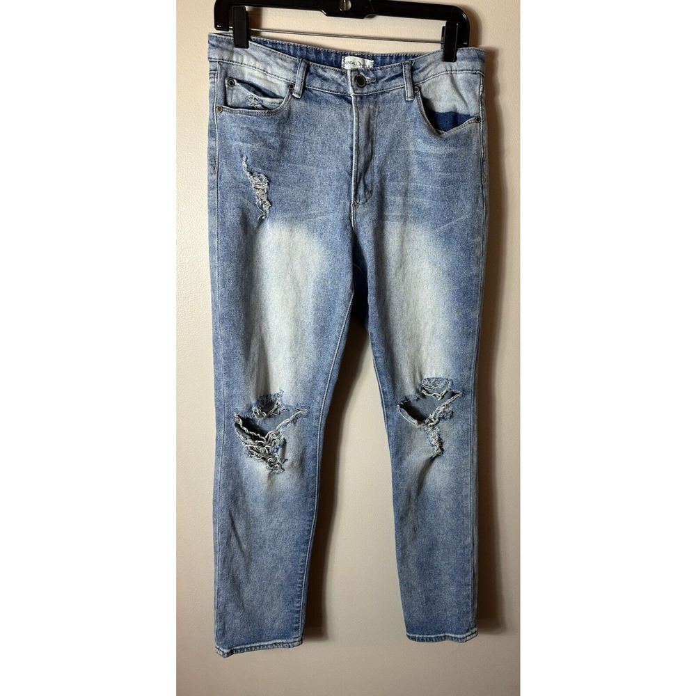 Kendall & Kylie Jeans Juniors 13 / 14 Blue Light Wash Distressed Straight Y2K